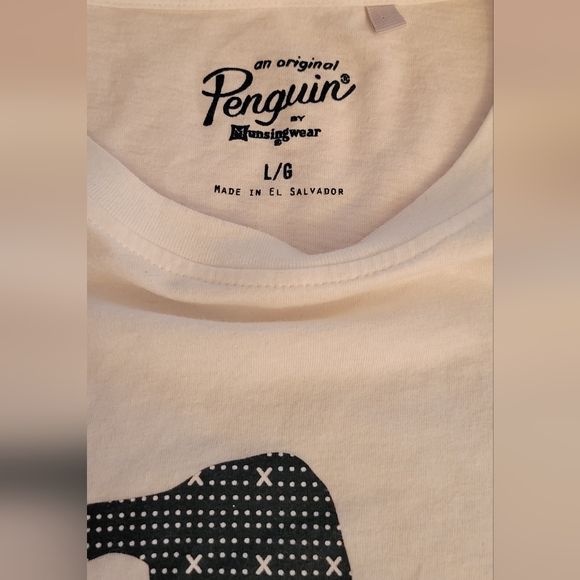 Original Penguin White T-shirt Blue with White Polka Dots - Picture 3 of 5